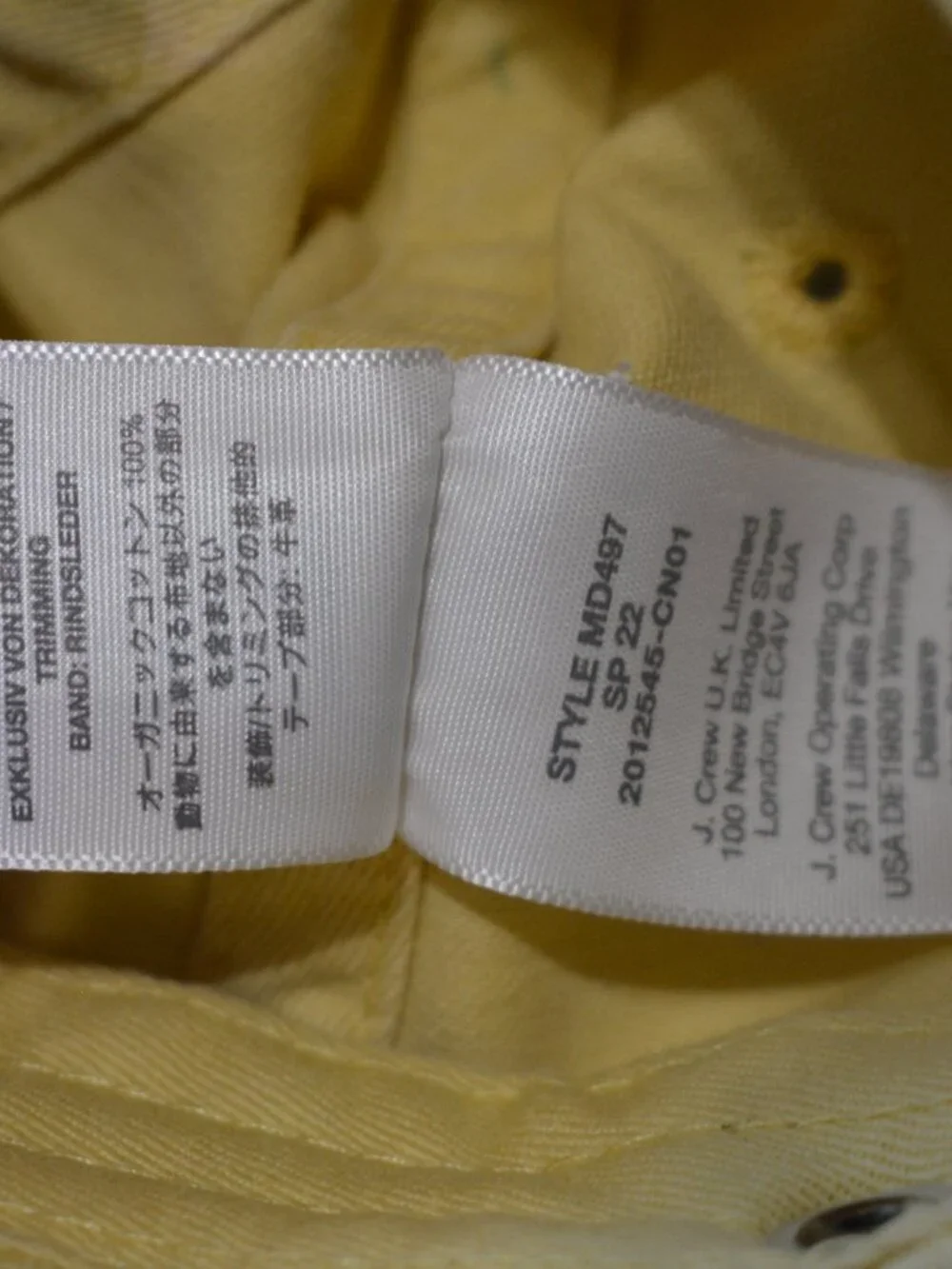 Madewell Yellow Cotton Baseball Hat – Adjustable Strap